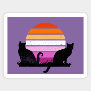 Lesbian Pride Sunset Kitties Sticker